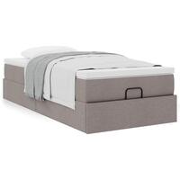 Osmannisk sengeramme med madras 100x200 cm stof gråbrun