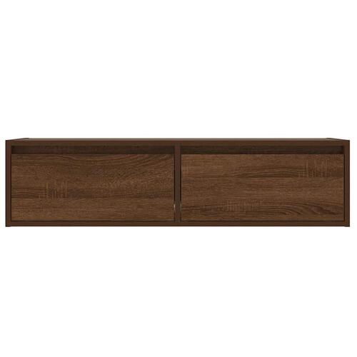 Tv-bord med LED-lys 100X35,5x25 cm brun egetræsfarve