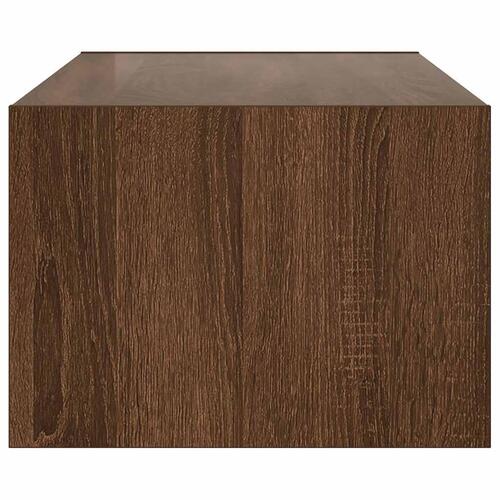 Tv-bord med LED-lys 100X35,5x25 cm brun egetræsfarve