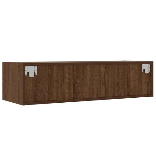 Tv-bord med LED-lys 100X35,5x25 cm brun egetræsfarve