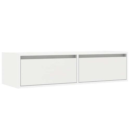 Tv-skab med LED-lys 100X35,5x25 cm hvid