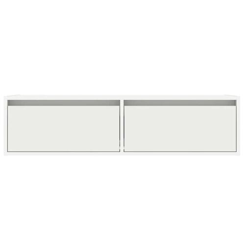 Tv-skab med LED-lys 100X35,5x25 cm hvid