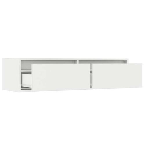 Tv-skab med LED-lys 100X35,5x25 cm hvid