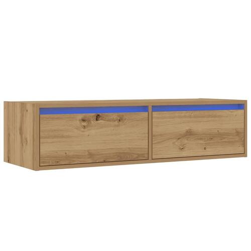 Tv-bord med LED-lys 100X35,5x25 cm kunsteg