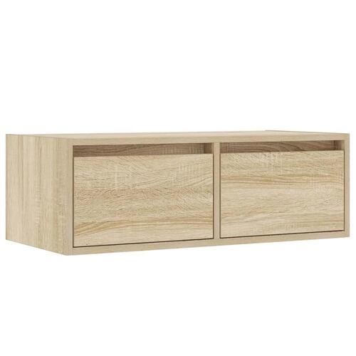 Tv-bord med LED-lys 75x35,5x25 cm sonoma-eg