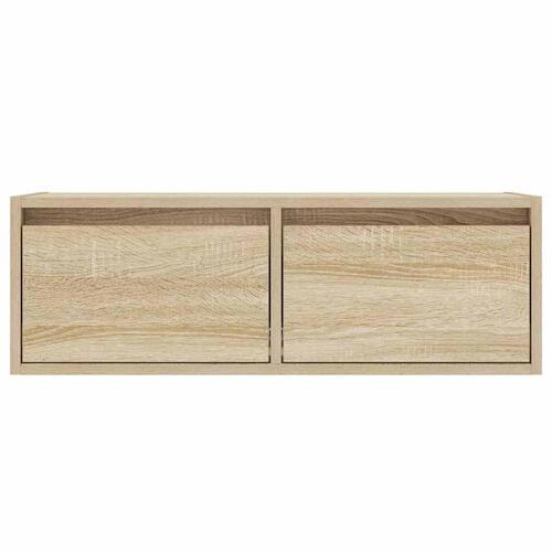 Tv-bord med LED-lys 75x35,5x25 cm sonoma-eg
