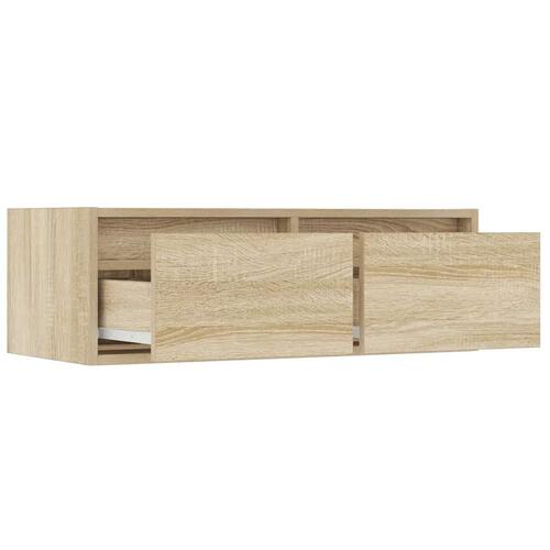 Tv-bord med LED-lys 75x35,5x25 cm sonoma-eg