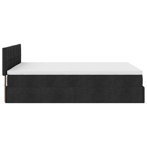 Ottoman seng med madras 140x200 cm stof sort