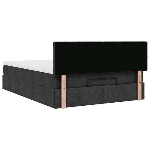 Ottoman seng med madras 140x200 cm stof sort