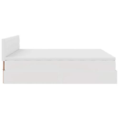 Osmannisk sengeramme med madrasser 180x200 cm kunstlæder hvid