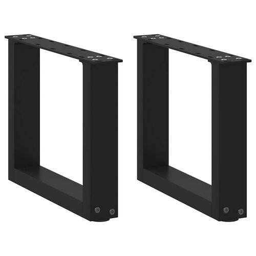 Sofabordben U-formet 2 stk. 40x(30-31) cm stål sort