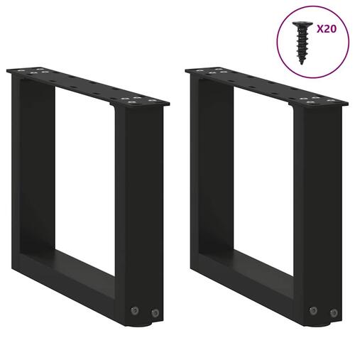 Sofabordben U-formet 2 stk. 40x(30-31) cm stål sort