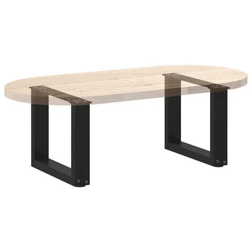 Sofabordben U-formet 2 stk. 40x(30-31) cm stål sort
