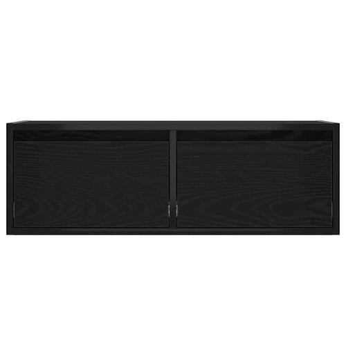 Tv-skab med LED-lys 75x35,5x25 cm sort-eg