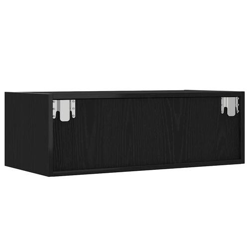 Tv-skab med LED-lys 75x35,5x25 cm sort-eg
