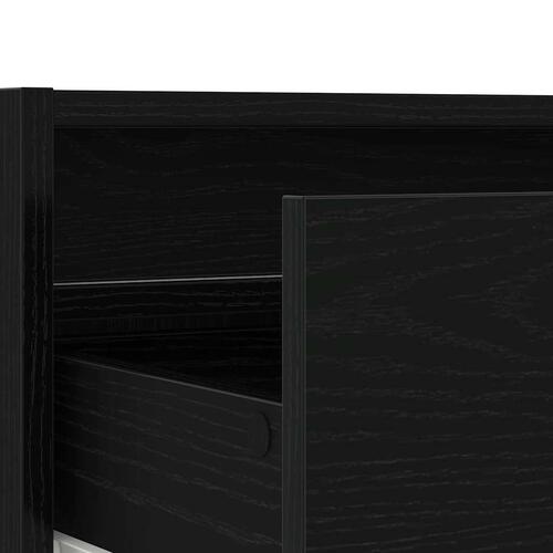Tv-skab med LED-lys 75x35,5x25 cm sort-eg
