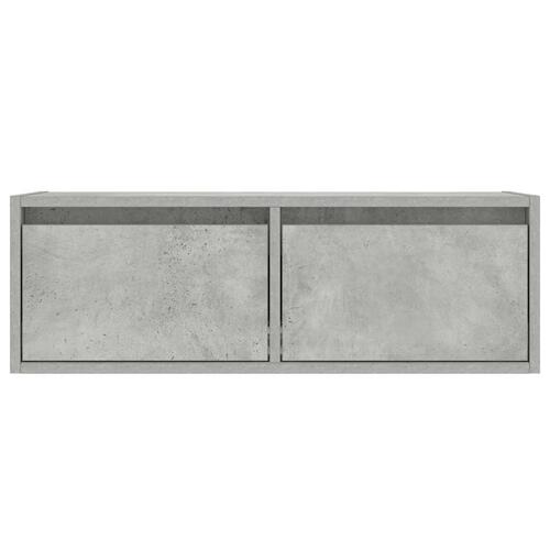 Sengebord med LED-lys 75x35,5x25 cm betongrå