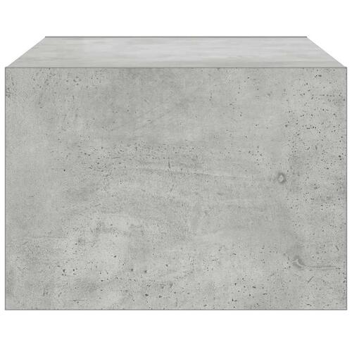 Sengebord med LED-lys 75x35,5x25 cm betongrå