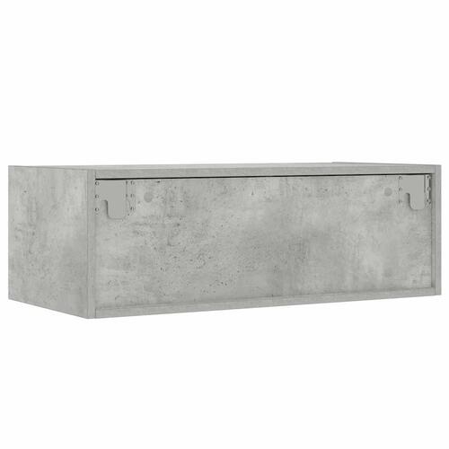 Sengebord med LED-lys 75x35,5x25 cm betongrå