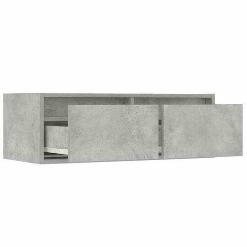 Sengebord med LED-lys 75x35,5x25 cm betongrå