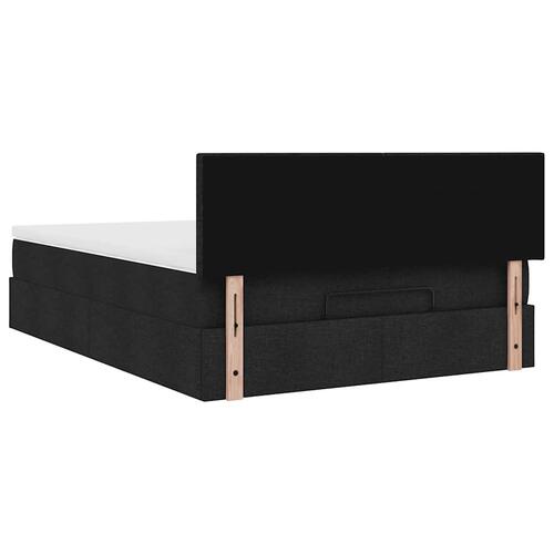 Ottoman seng med madras 140x200 cm stof sort