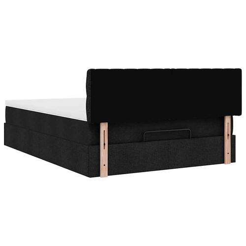 Ottoman seng med madras 140x200 cm stof sort