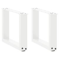 Sofabordben U-formet 2 stk. 40x(30-31) cm stål hvid