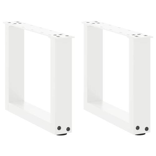 Sofabordben U-formet 2 stk. 40x(30-31) cm stål hvid