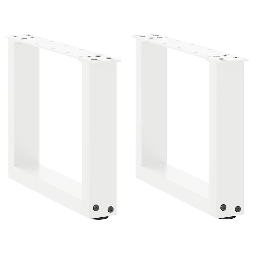 Sofabordben U-formet 2 stk. 40x(30-31) cm stål hvid
