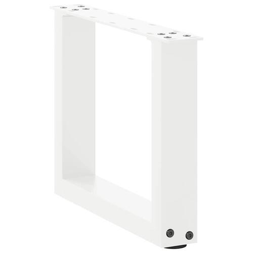 Sofabordben U-formet 2 stk. 40x(30-31) cm stål hvid