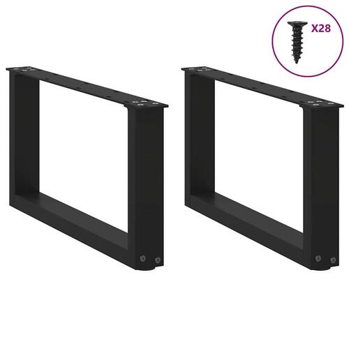 Sofabordben U-formet 2 stk. 70x(30-31) cm stål sort