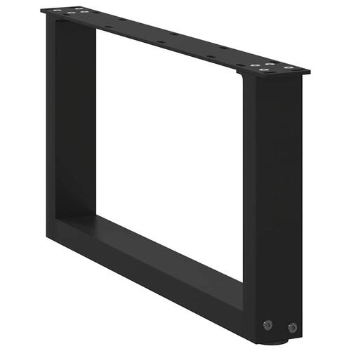 Sofabordben U-formet 2 stk. 70x(30-31) cm stål sort