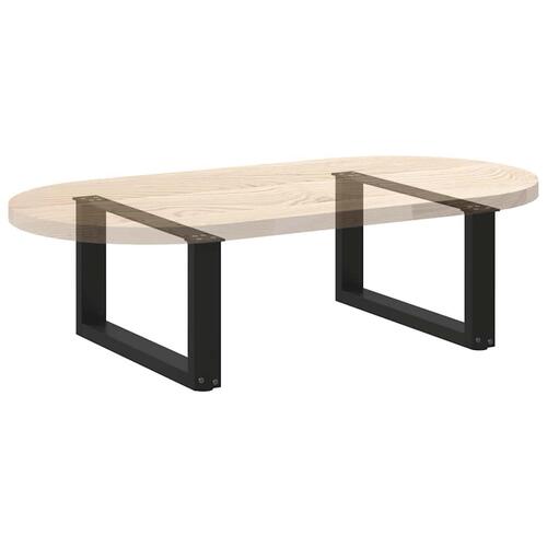 Sofabordben U-formet 2 stk. 70x(30-31) cm stål sort