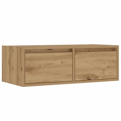 Tv-bord med LED-lys 75x35,5x25 cm kunsteg