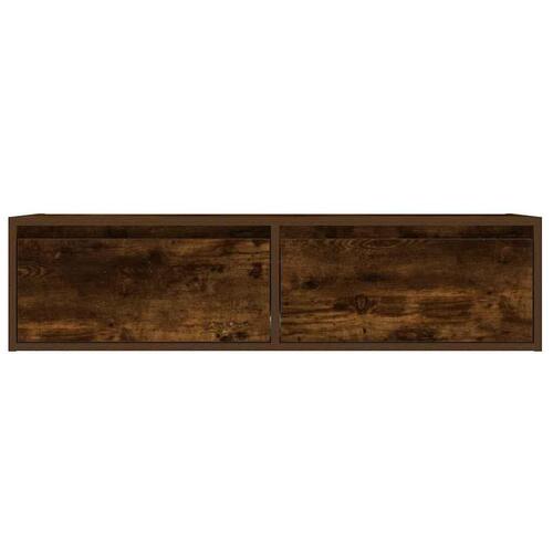 Tv-bord med LED-lys 100X35,5x25 cm røget egetræsfarve