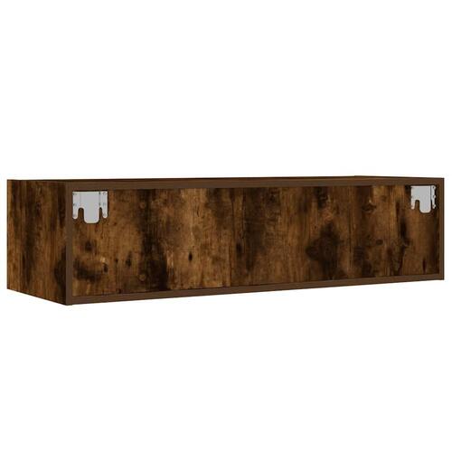 Tv-bord med LED-lys 100X35,5x25 cm røget egetræsfarve