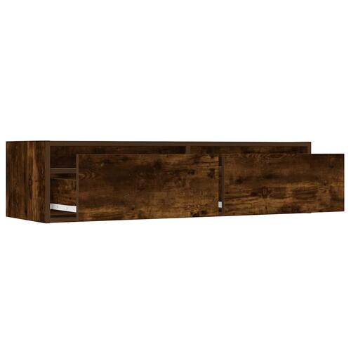 Tv-bord med LED-lys 100X35,5x25 cm røget egetræsfarve