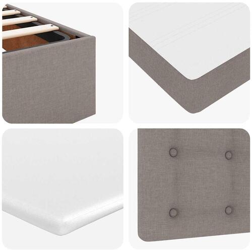 Ottoman seng med madras & LEDs Taupe 140x200 cm Stof