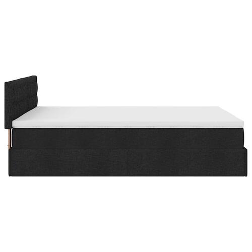 Ottoman seng med madras 140x200 cm stof sort