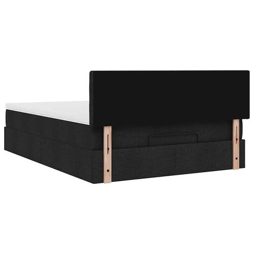 Ottoman seng med madras 140x200 cm stof sort