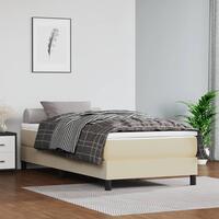 Sengeramme 80x200 cm kunstlæder cremefarvet