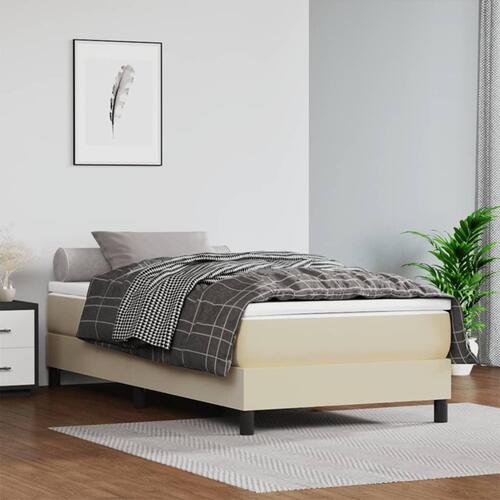 Sengeramme 80x200 cm kunstlæder cremefarvet