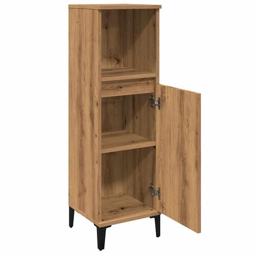 Badeværelsesskab 30x30x100 cm konstrueret træ kunsteg