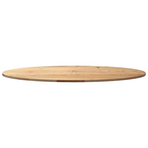 Bordplade 140x60x2 cm massivt egetræ oval