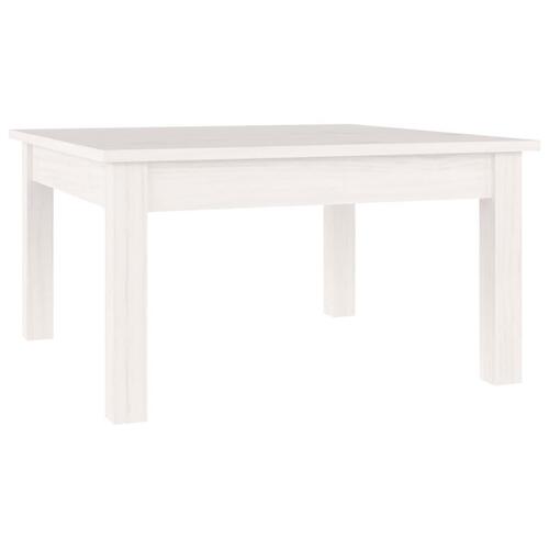 Sofabord 55x55x30 cm massivt fyrretræ hvid