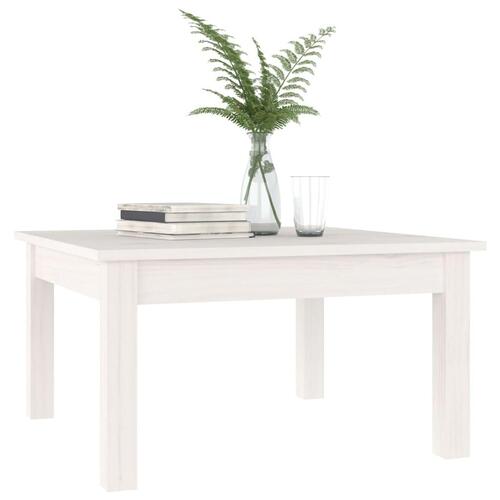 Sofabord 55x55x30 cm massivt fyrretræ hvid