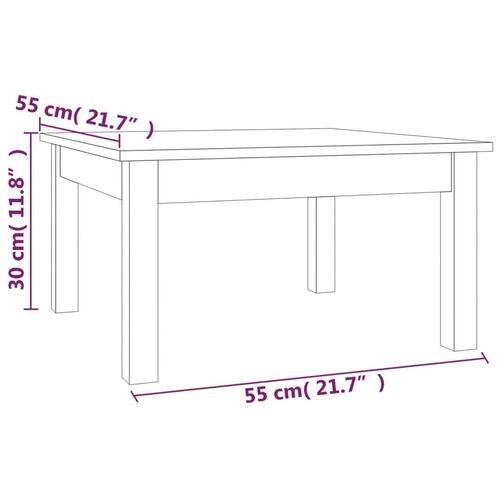 Sofabord 55x55x30 cm massivt fyrretræ hvid