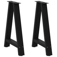 Sofabordben A-formet 2 stk 50x(72-73) cm stål sort
