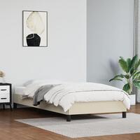 Sengeramme 100x200 cm kunstlæder cremefarvet