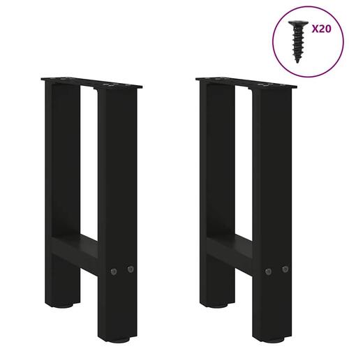 Sofabordben 2 stk. 38x(42-43) cm stål sort